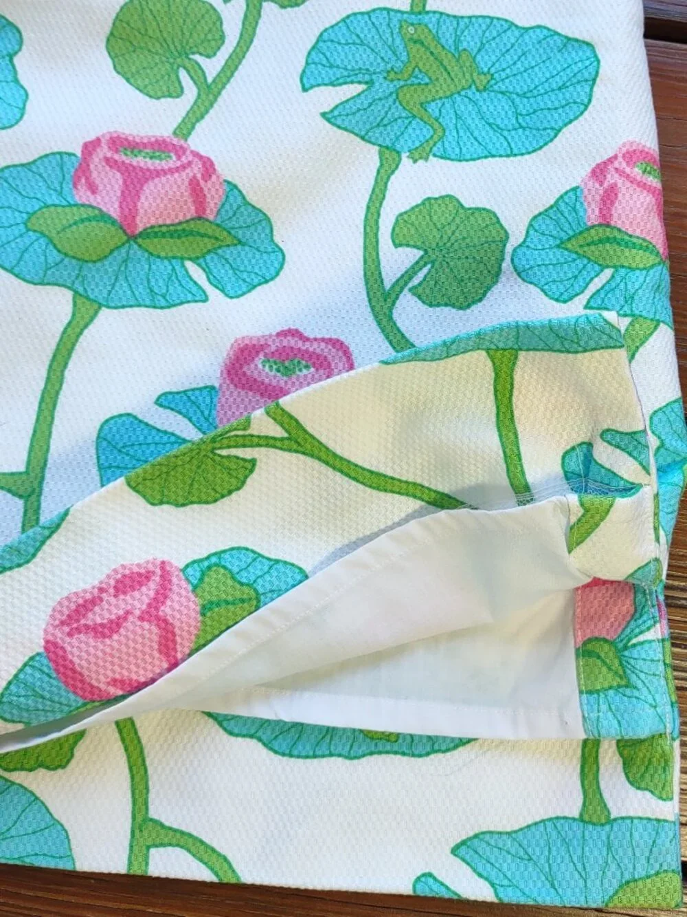 Lilly Pulitzer Girl's Cotton Shift Dress 'Lily Pads & Frogs Lined  Sz 12 - Picture 5 of 7